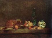 Jean Baptiste Simeon Chardin still life with bottle of olives France oil painting artist